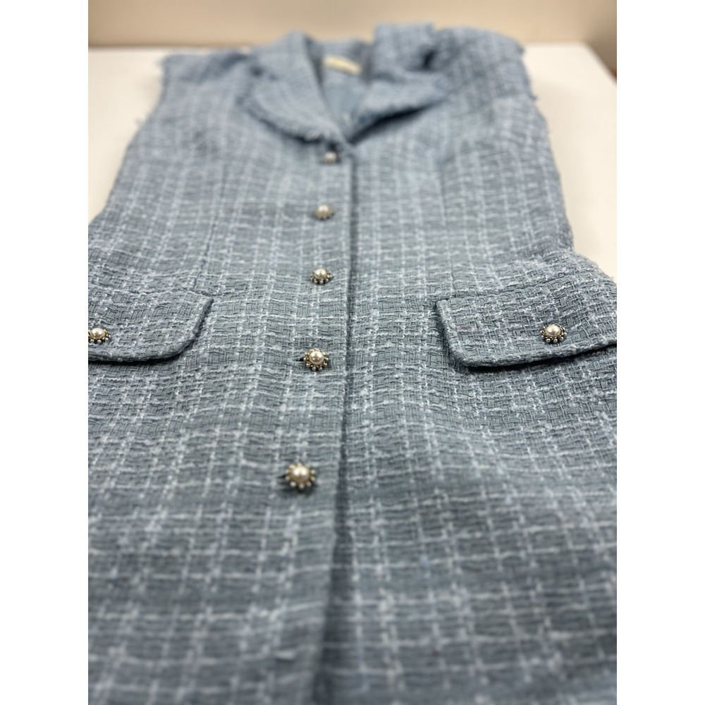 Anthropologie Maeve Mini Dress Women Sleeveless Tweed Blazer Retro Sz 6 New - Picture 5 of 7